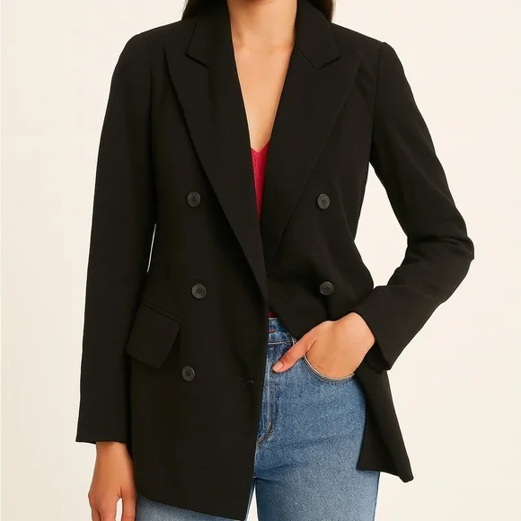 Harve Benard Black Blazer Classic Tailored Suit Jacket - Picture 1 of 5